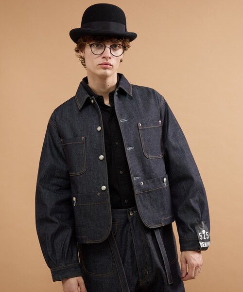40ct&525(フォーティーカラッツアンドゴーニーゴ)の「【525DENIM】14ozデニム カバーオール(デニムジャケット・メンズ・ブルー系その他/ネイビー・02/03/04)」の13枚目の写真