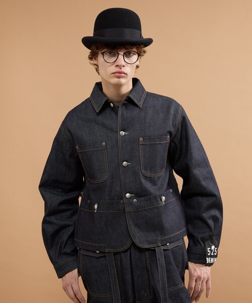 40ct&525(フォーティーカラッツアンドゴーニーゴ)の「【525DENIM】14ozデニム カバーオール(デニムジャケット・メンズ・ブルー系その他/ネイビー・02/03/04)」の18枚目の写真