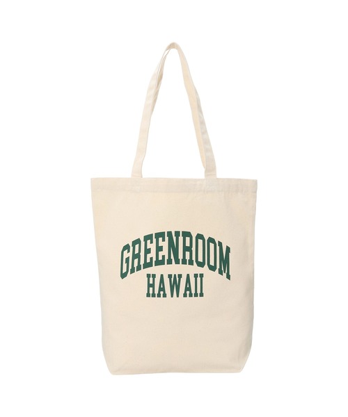 GREENROOM(グリーンルーム)の「【GREENROOM / グリーンルーム】COLLAGE LOGO CAMPUS TOTE BAG(トートバッグ・メンズ・ネイビー×ホワイト/ナチュラル・FREE)」の2枚目の写真
