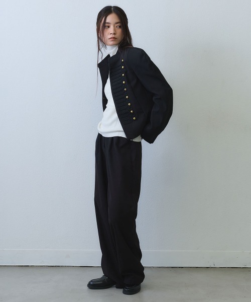 Clum（クルム）の「power shoulder braid napoleon jacket / パワーショルダーブレードナポレオンジャケット（ミリタリージャケット・レディース・ブラック・SMALL/MEDIUM/LARGE）」の17枚目の写真