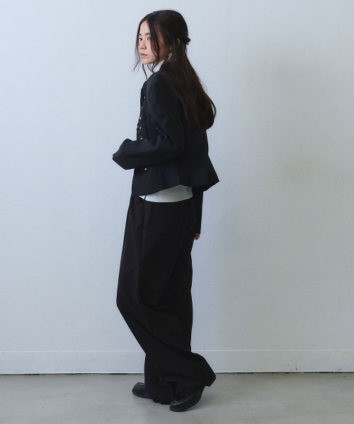 Clum（クルム）の「power shoulder braid napoleon jacket / パワーショルダーブレードナポレオンジャケット（ミリタリージャケット・レディース・ブラック・SMALL/MEDIUM/LARGE）」の18枚目の写真