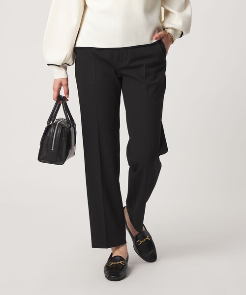 green label relaxing(グリーンレーベルリラクシング)の「Daily Chic ウラキモウ ALLFIT テーパードパンツ(スラックス・レディース・ブラック/オフホワイト/その他1・SHORT/36/38/40/TALL)」の2枚目の写真