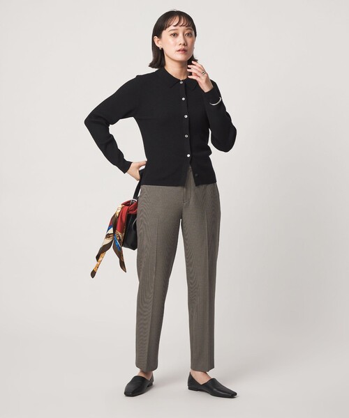 green label relaxing(グリーンレーベルリラクシング)の「Daily Chic ウラキモウ ALLFIT テーパードパンツ(スラックス・レディース・ブラック/オフホワイト/その他1・SHORT/36/38/40/TALL)」の6枚目の写真