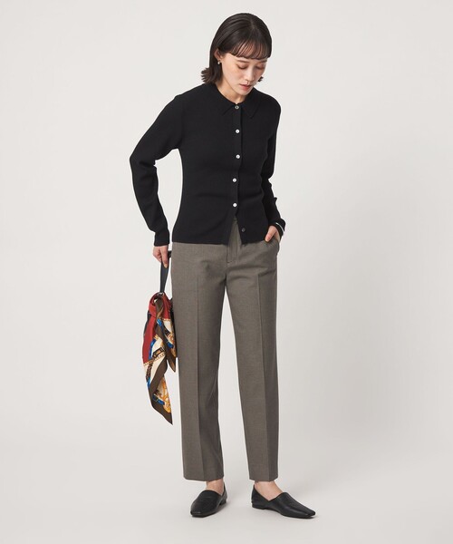 green label relaxing(グリーンレーベルリラクシング)の「Daily Chic ウラキモウ ALLFIT テーパードパンツ(スラックス・レディース・ブラック/オフホワイト/その他1・SHORT/36/38/40/TALL)」の7枚目の写真