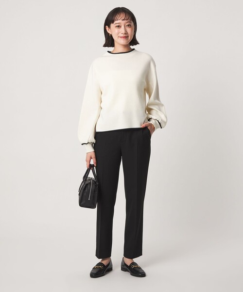 green label relaxing(グリーンレーベルリラクシング)の「Daily Chic ウラキモウ ALLFIT テーパードパンツ(スラックス・レディース・ブラック/オフホワイト/その他1・SHORT/36/38/40/TALL)」の19枚目の写真