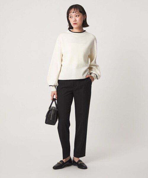 green label relaxing(グリーンレーベルリラクシング)の「Daily Chic ウラキモウ ALLFIT テーパードパンツ(スラックス・レディース・ブラック/オフホワイト/その他1・SHORT/36/38/40/TALL)」の20枚目の写真