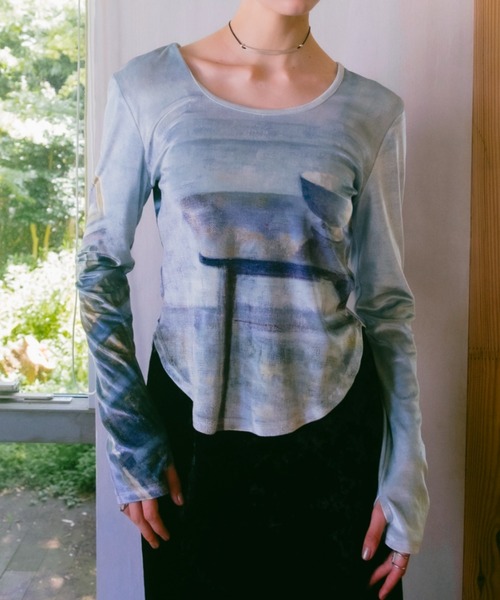 Velour Art Print Top（Tシャツ/カットソー）｜sahara（サハラ）の