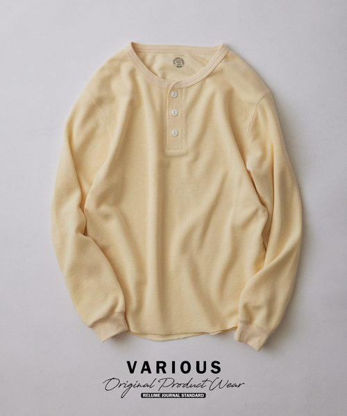 JOURNAL STANDARD relume(ジャーナルスタンダード レリューム)の「ヴァリアス ワッフル ヘンリーネック(Tシャツ/カットソー・メンズ・ホワイト/ライトグレー/ブラック/ライトイエロー・SMALL/MEDIUM/LARGE)」の4枚目の写真
