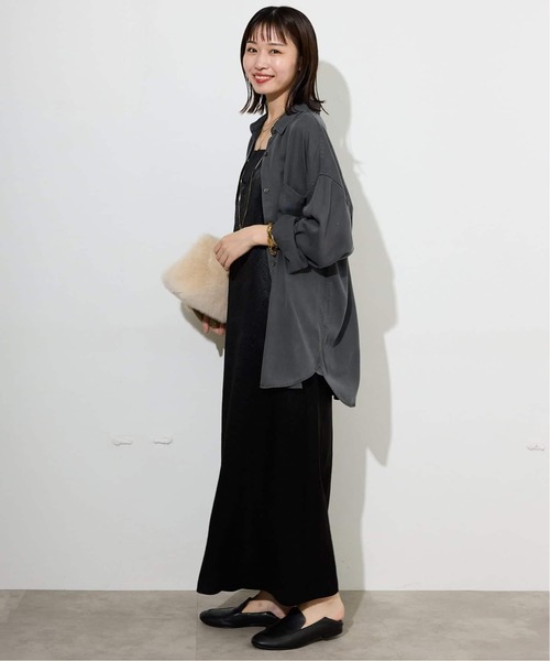 SLOBE IENA(スローブイエナ)の「《シリーズあり/セットアップ可/追加》製品染めシャツ(シャツ/ブラウス・レディース・グレー/ブラウン・FREE)」の18枚目の写真