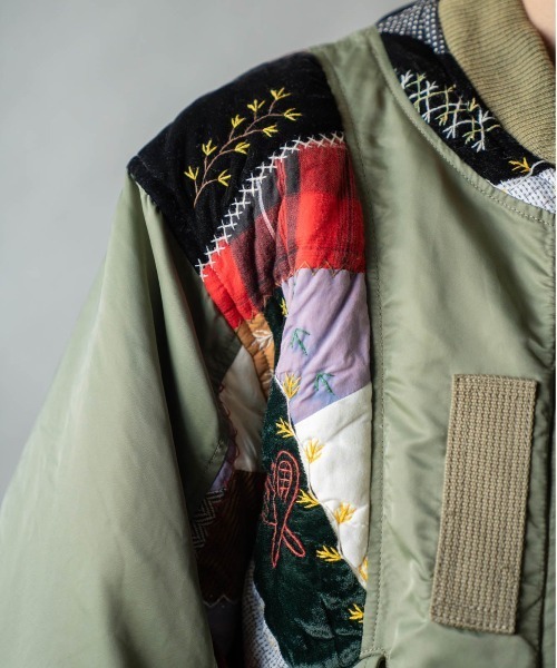 KHOKI（コッキ）の「【KHOKI】Quilt bomber jacket（ブルゾン・メンズ・ブラック/カーキ・3）」の9枚目の写真