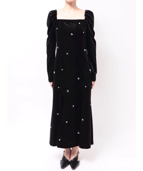 LAGUNAMOON(ラグナムーン)の「LADYストライプベロアビジューワンピース(ワンピース・レディース・ブラウン/ブラック・MEDIUM/SMALL)」の11枚目の写真
