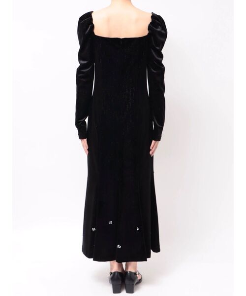 LAGUNAMOON(ラグナムーン)の「LADYストライプベロアビジューワンピース(ワンピース・レディース・ブラウン/ブラック・MEDIUM/SMALL)」の5枚目の写真
