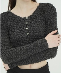 CLANE（クラネ）の「SOFT SHIRRING CARDIGAN 11105-1233（Tシャツ/カットソー）」