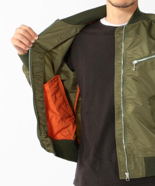 coen（コーエン）の「ナイロンツイルMA-1（MA-1・メンズ・ブラック/オリーブ・SMALL/MEDIUM/X-LARGE/LARGE）」の7枚目の写真