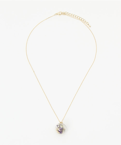 studio CLIP（スタディオクリップ）の「ガラスボールフラワーネックレス（ネックレス・レディース・オフホワイト/パープル/イエロー・FREE）」の4枚目の写真