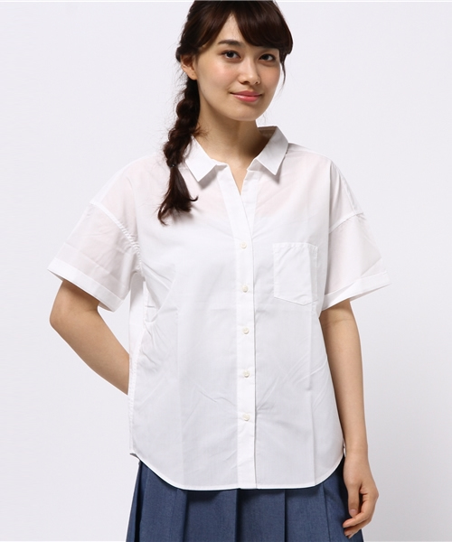 earth music&ecology（アースミュージックアンドエコロジー）の「【2016Summer】ドロップショルダーVネックシャツ（シャツ/ブラウス・レディース・オフホワイト/ベージュ/ネイビー/ストライプ・FREE）」の15枚目の写真