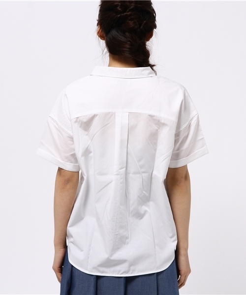 earth music&ecology（アースミュージックアンドエコロジー）の「【2016Summer】ドロップショルダーVネックシャツ（シャツ/ブラウス・レディース・オフホワイト/ベージュ/ネイビー/ストライプ・FREE）」の7枚目の写真