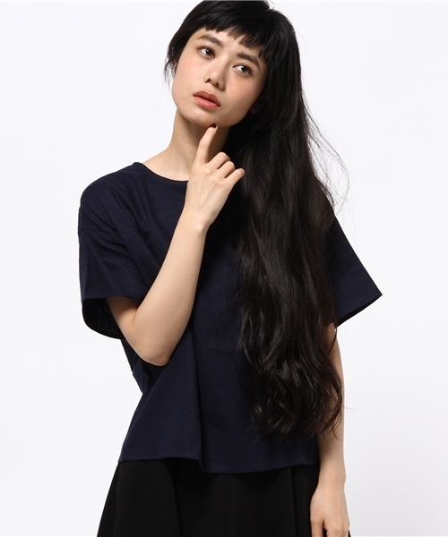 earth music&ecology(アースミュージックアンドエコロジー)の「【2016Summer】バックレースアッププルオーバー(Tシャツ/カットソー・レディース・キャメル/ネイビー/オフホワイト・FREE)」の2枚目の写真