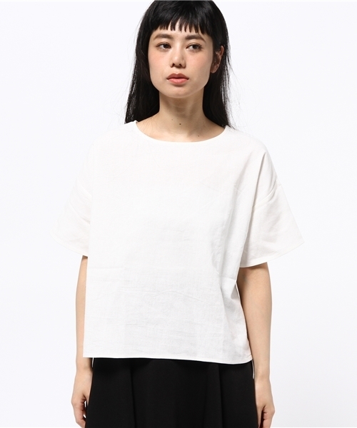 earth music&ecology(アースミュージックアンドエコロジー)の「【2016Summer】バックレースアッププルオーバー(Tシャツ/カットソー・レディース・キャメル/ネイビー/オフホワイト・FREE)」の4枚目の写真