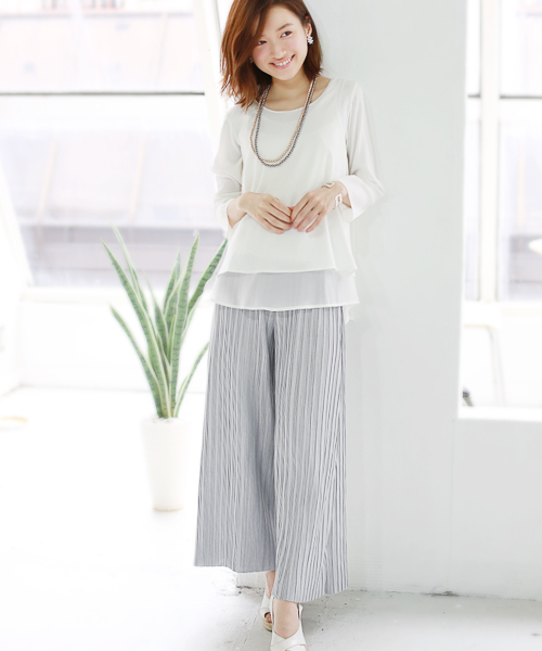 REAL CUBE（リアルキューブ）の「REAL CUBE リッチプリーツワイドパンツ（その他パンツ・レディース・モカ/ネイビー/グレー/チャコールグレー/カーキ/ライトブルー・38/40）」の14枚目の写真