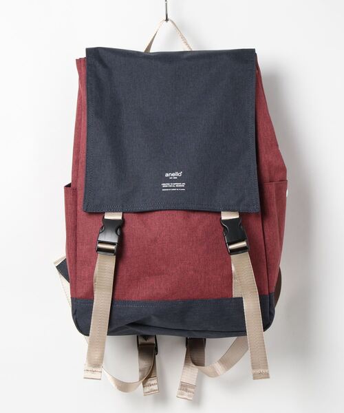 anello（アネロ）の「【anello】高密度杢調ポリエステル リュック（バックパック/リュック・レディース・グリーン/ピンク/ネイビー/グレー/ライトブラウン/ブラック/ブルー/パープル/その他1/ピンク系その他/トリコロール/グレー×ピンク/イエロー系/ブラック×グレー・FREE）」の14枚目の写真