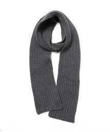 Corgi 黒リブニットマフラー CORGI（コーギ）の「Corgi カシミヤリブニットマフラー