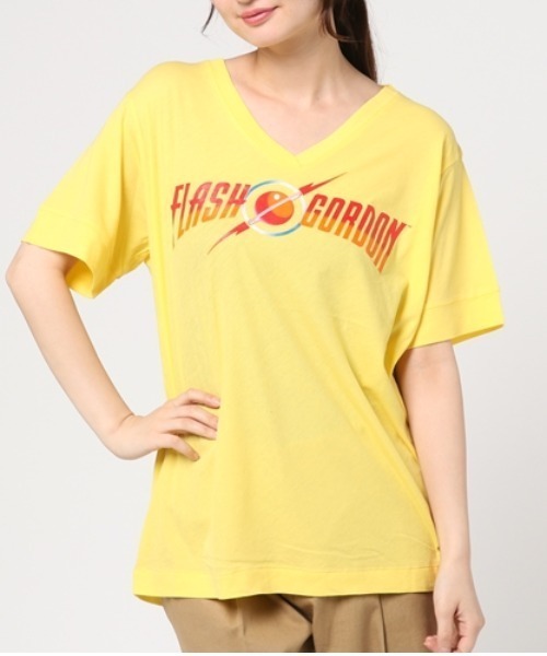 Audition(オーディション)の「M0695 フラッシュゴードンVネックT(Tシャツ/カットソー・レディース・ホワイト/イエロー/ブラック・MEDIUM)」の3枚目の写真