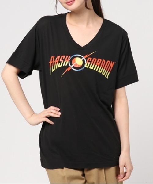 Audition(オーディション)の「M0695 フラッシュゴードンVネックT(Tシャツ/カットソー・レディース・ホワイト/イエロー/ブラック・MEDIUM)」の2枚目の写真