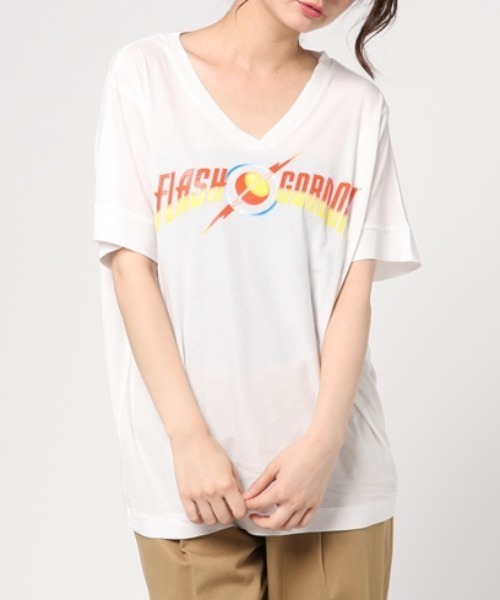 Audition(オーディション)の「M0695 フラッシュゴードンVネックT(Tシャツ/カットソー・レディース・ホワイト/イエロー/ブラック・MEDIUM)」の7枚目の写真