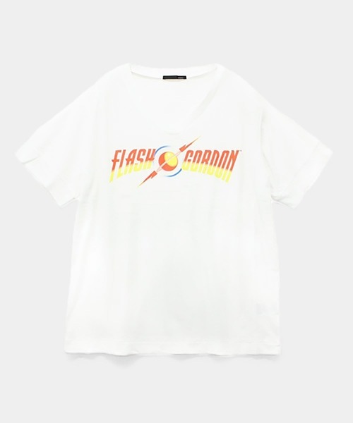 Audition(オーディション)の「M0695 フラッシュゴードンVネックT(Tシャツ/カットソー・レディース・ホワイト/イエロー/ブラック・MEDIUM)」の5枚目の写真