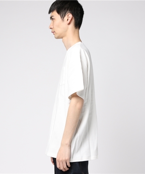 WEGO(ウィゴー)の「WEGO/リップルビッグVネックカットソー(Tシャツ/カットソー・メンズ・オレンジ/ホワイト・LARGE/MEDIUM)」の17枚目の写真