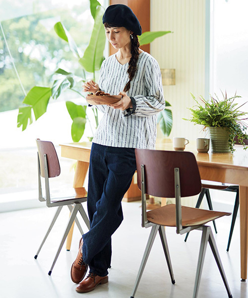 Sunny clouds（サニークラウズ）の「サニークラウズ　ブカジーンズ＜レディース＞（デニムパンツ・レディース・ダークインディゴブルー・61/70/58/73/67/64）」の5枚目の写真