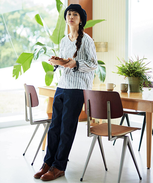 Sunny clouds（サニークラウズ）の「サニークラウズ　ブカジーンズ＜レディース＞（デニムパンツ・レディース・ダークインディゴブルー・61/70/58/73/67/64）」の6枚目の写真