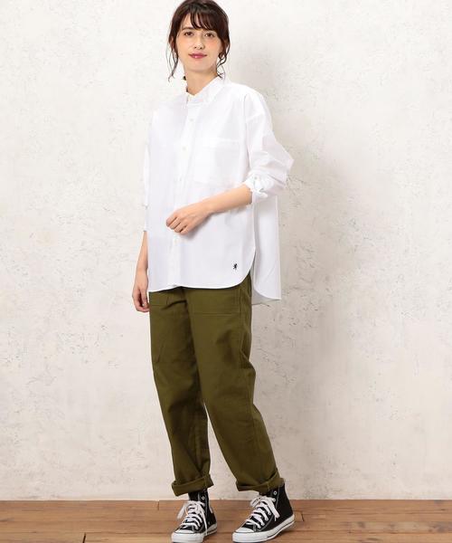 GYMPHLEX（ジムフレックス）の「[ジムフレックス]Gymphlex CB ボタンダウン ワイドシャツ ホワイト ◆（シャツ/ブラウス・レディース・ホワイト・FREE）」の10枚目の写真