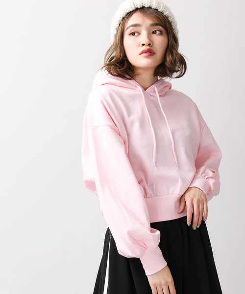 WEGO（ウィゴー）の「WEGO/デイリーショートパーカー（パーカー・レディース・ブラック/パープル/レッド/イエロー/ブルー/グリーン/杢グレー/ライトピンク/レッド系その他/ホワイト/サックスブルー/ライトパープル・FREE）」の10枚目の写真