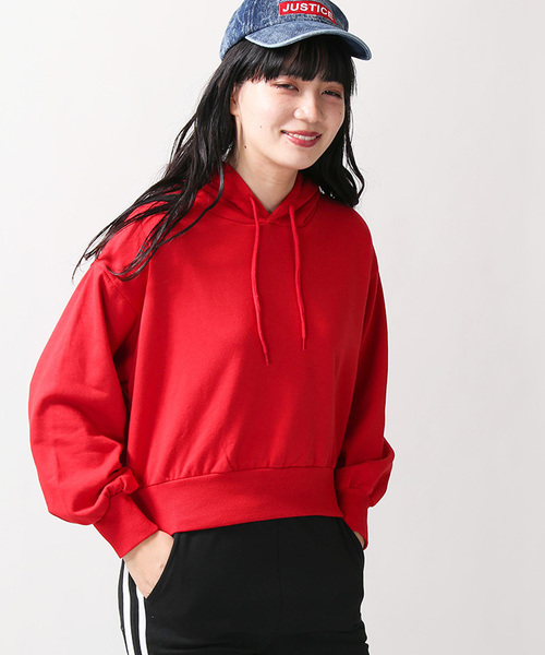 WEGO（ウィゴー）の「WEGO/デイリーショートパーカー（パーカー・レディース・ブラック/パープル/レッド/イエロー/ブルー/グリーン/杢グレー/ライトピンク/レッド系その他/ホワイト/サックスブルー/ライトパープル・FREE）」の11枚目の写真