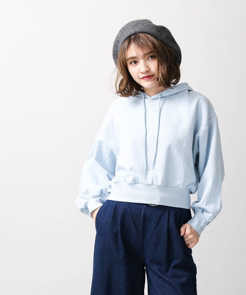 WEGO（ウィゴー）の「WEGO/デイリーショートパーカー（パーカー・レディース・ブラック/パープル/レッド/イエロー/ブルー/グリーン/杢グレー/ライトピンク/レッド系その他/ホワイト/サックスブルー/ライトパープル・FREE）」の22枚目の写真