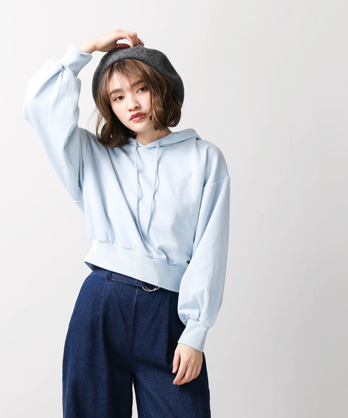 WEGO（ウィゴー）の「WEGO/デイリーショートパーカー（パーカー・レディース・ブラック/パープル/レッド/イエロー/ブルー/グリーン/杢グレー/ライトピンク/レッド系その他/ホワイト/サックスブルー/ライトパープル・FREE）」の21枚目の写真