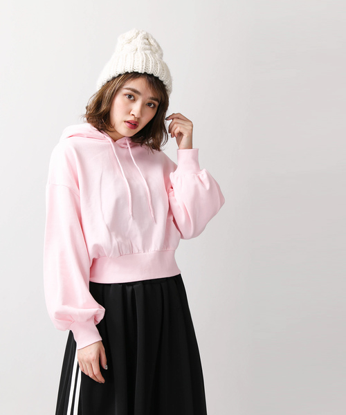 WEGO（ウィゴー）の「WEGO/デイリーショートパーカー（パーカー・レディース・ブラック/パープル/レッド/イエロー/ブルー/グリーン/杢グレー/ライトピンク/レッド系その他/ホワイト/サックスブルー/ライトパープル・FREE）」の18枚目の写真