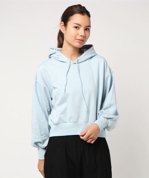 WEGO（ウィゴー）の「WEGO/デイリーショートパーカー（パーカー・レディース・ブラック/パープル/レッド/イエロー/ブルー/グリーン/杢グレー/ライトピンク/レッド系その他/ホワイト/サックスブルー/ライトパープル・FREE）」の16枚目の写真