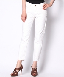 SHIPS for women | ホワイトデニム スリム テーパードパンツ(デニムパンツ)