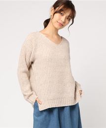 Lugnoncure | ネップＶネックプルオーバー(ニット/セーター)