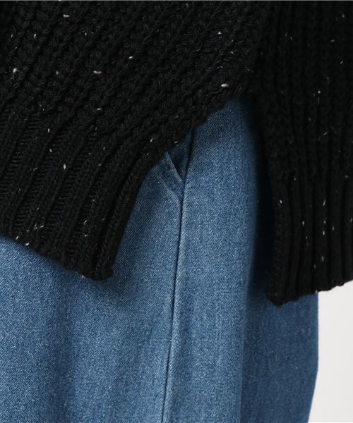 Lugnoncure（ルノンキュール）の「ネップＶネックプルオーバー（ニット/セーター・レディース・ブラック/ベージュ/ブラウン/グレー・MEDIUM）」の6枚目の写真