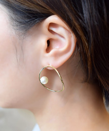 【petitcro】ポイントパール　フープピアス