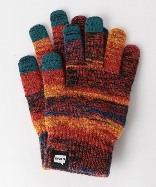 EVOLG（エヴォログ）の「[エヴォログ] ▲SC EVOLG AZTECA グローブ / 手袋 ＜タッチパネル対応＞ ◆（手袋・メンズ・ダークブラウン/オレンジ/ダークグリーン・FREE）」の3枚目の写真