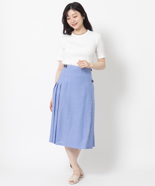 O'NEIL of DUBLIN(オニールオブダブリン)の「O'Neil of Dublin オニールオブダブリン リネン キルトスカート レギュラー 73cm(スカート・レディース・レッド/キャメル/グリーン/イエロー/チェック/グリーン系その他/ブラック/ネイビー/スカイブルー・10/6/8/12)」の5枚目の写真