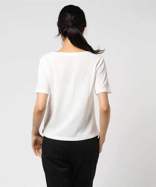 KOBE LETTUCE（コウベレタス）の「刺繍テレコ半袖Vネックプルオーバー（その他トップス・レディース・ネイビー/オフホワイト/ピンク/グリーン・FREE）」の6枚目の写真