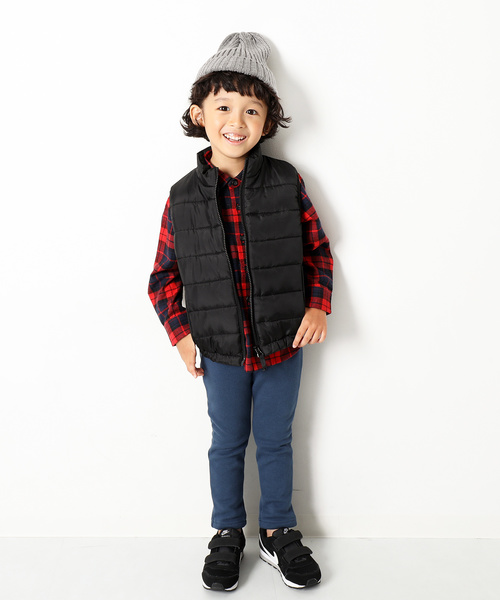 devirock（デビロック）の「ファイバーダウン中綿ベスト（ダウンベスト・キッズ・ブラック/レッド系その他/ネイビー・100cm/140cm/130cm/120cm/110cm/150cm/160cm）」の6枚目の写真