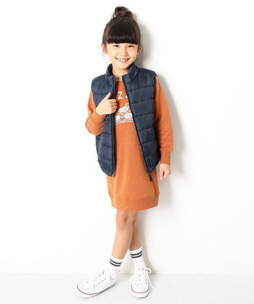 devirock（デビロック）の「ファイバーダウン中綿ベスト（ダウンベスト・キッズ・ブラック/レッド系その他/ネイビー・100cm/140cm/130cm/120cm/110cm/150cm/160cm）」の4枚目の写真