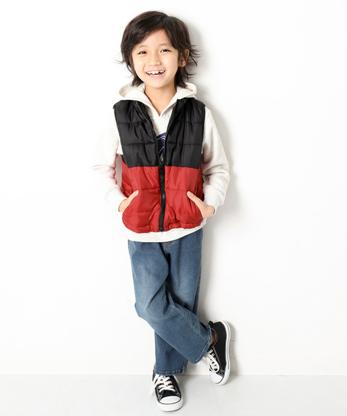 devirock（デビロック）の「ファイバーダウン中綿ベスト（ダウンベスト・キッズ・ブラック/レッド系その他/ネイビー・100cm/140cm/130cm/120cm/110cm/150cm/160cm）」の11枚目の写真
